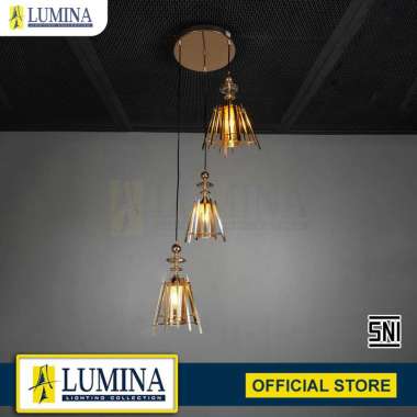 Lampu Gantung Dekoratif 3 Kepala Gold Kristal Type CD-353/3 GD – LUMINA