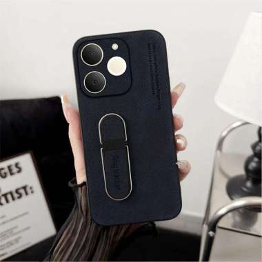 Case Compatible Realme Note 70 Softcase Standing Luxury Ring Holder Realme Note 70 Hitam