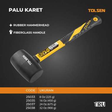 Palu Karet Keramik / PALU KARET PASANG KERAMIK / RUBBER MALLET. TOLSEN 25033-25038 675 GR