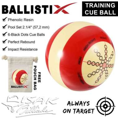 BALLISTIX TRAINING CUE BALL 2.1/4" - BOLA LATIHAN BILLIARD BY VENOM