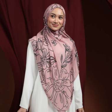 Lozy Hijab - Viscose Printed Modal Shawl (Pashmina Motif Bahan Viscose) Mauve Floral