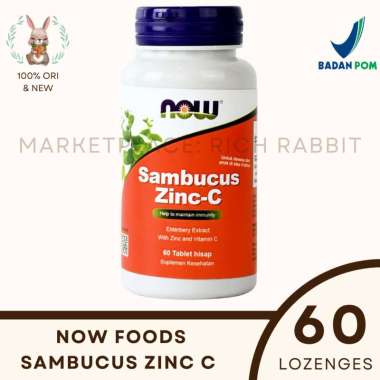 Now Food Now Food Sambucus Zinc-C Vitamin Anak Immune Support Daya Tahan Tubuh Zinc C 60 Lozenges