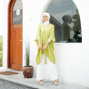 MALAYA VISCOSE GREEN PASTEL Atasan Batik Blus Batik Blouse Batik Seragam Batik Kerja Blouse Wanita B