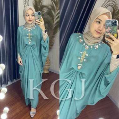 kaftan VIOLET LG baju gamis kaftan wanita remaja muslim terbaru 2021 kekinian termurah mewah origina
