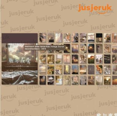 JFactory Lakban Stiker Hias Buku Diary Album Scrapbook - Tahan Lama Stiker 50pcs