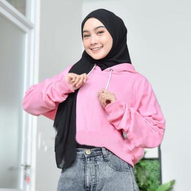 OVERSIZE CROP HOODIE - HOODIE OVERSIZE WANITA KEKINIAN Pink