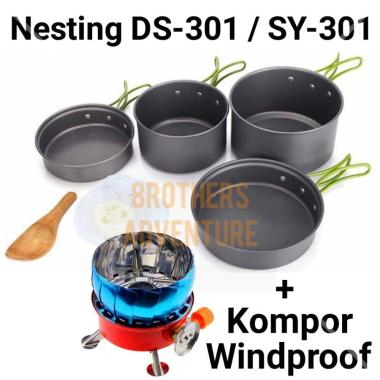 paket alat camping DS301 kompor bunga - alat hiking nesting DS-301