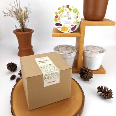 Souvenir Pernikahan Wedding Custom Grow Kit / Paket Menanam Lavender - Grow Kit + Box