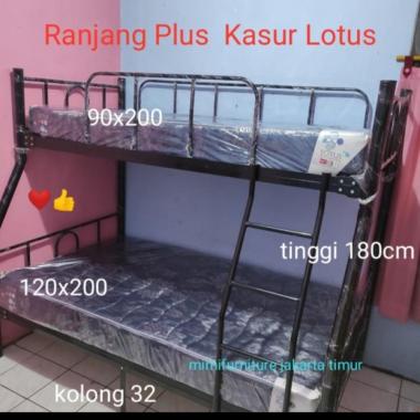 Ranjang Tingkat Besi+Kasur Lotus Rebounded 90X200/120X200Cm