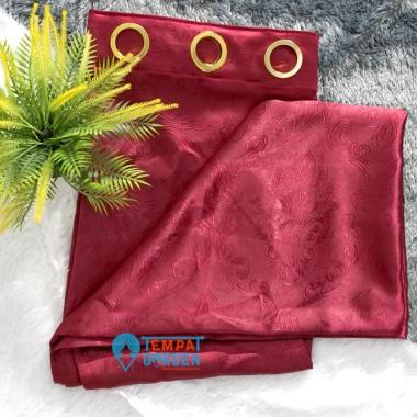 Gorden Jendela, Gorden Pintu, Gorden Polos, Gorden Embos Merpati Tebal Merah