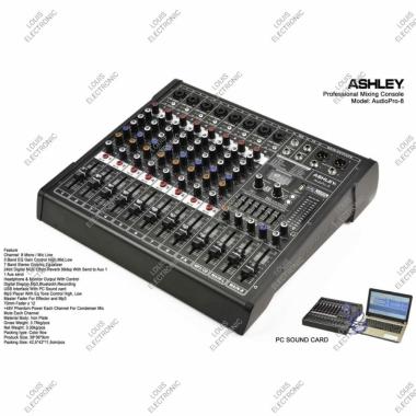 Mixer ASHLEY AudioPro 8 Audiopro8 8 Channel Effect Reverb ORIGINAL