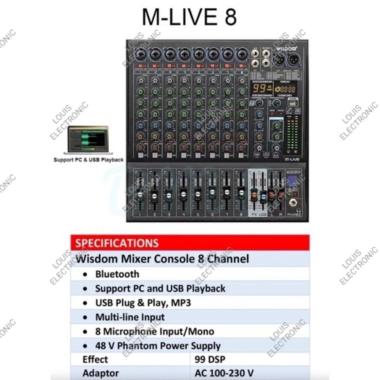 Mixer Audio WISDOM M LIVE8 MLIVE8 MLIVE 8 M LIVE8 M LIVE 8 Channel ORI