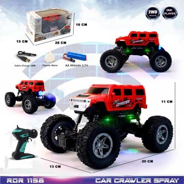 RC Asap Smoke Rock Crawler Offroad Buggy Mainan Anak Mobil Remote Control RADAR RDR1138 MERAH