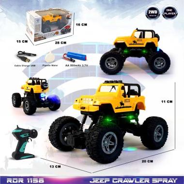 RC Asap Smoke Rock Crawler Offroad Buggy Mainan Anak Mobil Remote Control RADAR RDR1138 KUNING