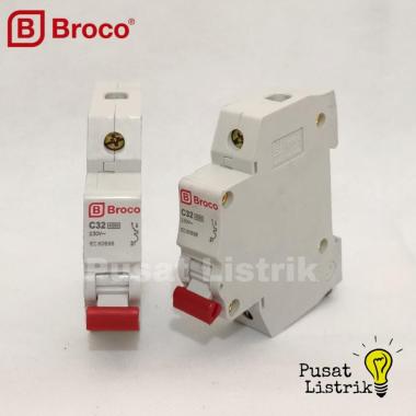 MCB 1 Phase 32A Broco Pemutus Arus Listrik 32 Ampere Broco