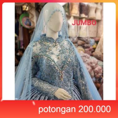 Baju pakaian gaun pengantin busana pernikahan wanita gown dress wedding dress mekar jumbo ld 120cm m
