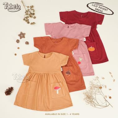 TOHETO - Lilo Pocket Dress - Dress Anak Perempuan 1-4 Tahun 4 Tahun Cinnamon