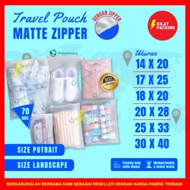 Zipper Organizer Bag Transparan Pouch Plastik Penyimpanan Murah Satuan ukuran Potrait 30x40