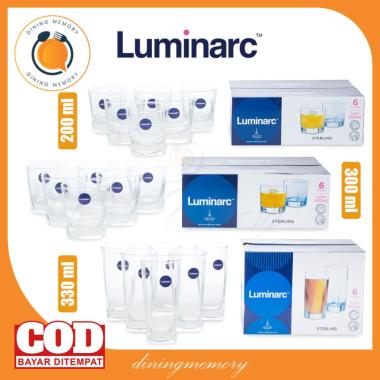 Luminarc Gelas Minum Sterling Tumbler - 6 Pcs/Set Ice Blue 300ml