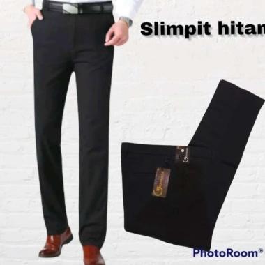 Celana Formal Pria Slim Fit Hitam - 32