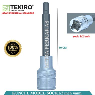 KUNCI HEX BIT 4 MM 1/2" HEX BIT KUNCI SOK 4 MM TEKIRO KUNCI L 4 MM