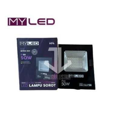 MYLED FLOOD LIGHT 50W 50 WATT IP66 LAMPU SOROT MURAH TERANG BERGARANSI