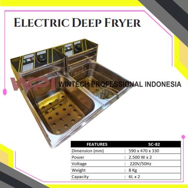 CROWN SC-82 ELECTRIC DEEP FRYER - MESIN PENGGORENGAN LISTRIK 2 X 6 L