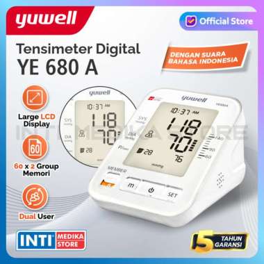 YUWELL - Tensimeter Digital Voice Dual-User + Adaptor YE 680A