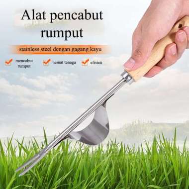 Pencabut Rumput Liar Stainless Alat Pencabut Rumput Liar 31cm Stainless Pencabut Rumput/Akar Tanaman