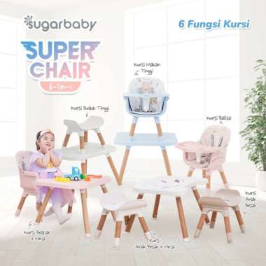 Sugar Baby Super Chair 6in1 Kursi Bayi/Bangku Bayi/Kursi Makan Bayi Blue
