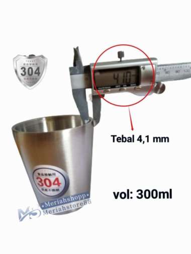 CANGKIR GELAS MUG 310 ML 4 MILIMETER STAINLESS 304 SANGAT TEBAL BEST