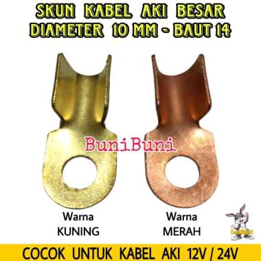 SKUN Terminal Klem Kabel Aki U M10 BESAR / Skun Kabel Aki Massa Mobil BAUT 14 BESAR Diameter 10 MM M