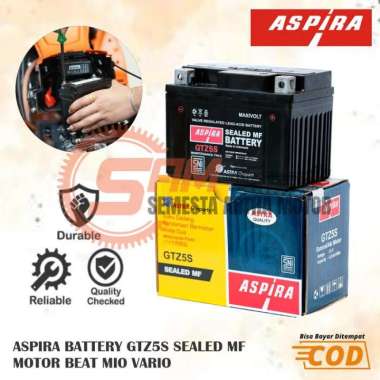 Accu Kering Aspira GTZ5S 12V 3.5Ah MF Aki Motor Karisma Mio J MX Xeon