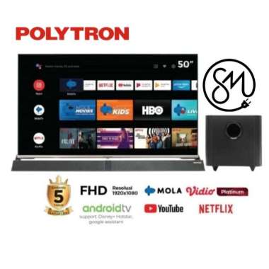 LED TV Polytron PLD 50BUG9959 Android Smart soundbar 50 inch UHD 4K