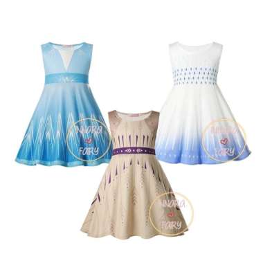 PRINCESS ELSA DRESS - FROZEN ELSA DRESS - ELSA DRESS - 4-5 tahun Elsa White