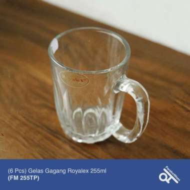 (6 Pcs) Gelas Gagang Royalex (FM 255TP) Tampered Kedaung. Padang / Teh