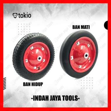 TOKIO Roda Gerobak Dorong Pasir Ban HIDUP MATI - Troli Angkong Cor BAN HIDUP