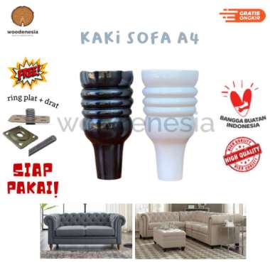 WOODENESIA Kaki kursi sofa kayu springbed dipan guci Putih