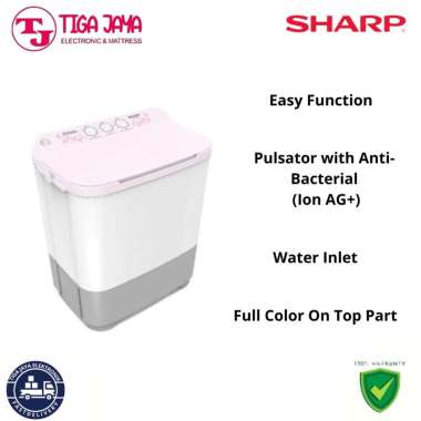 SHARP ES-T90MW MESIN CUCI 2 TABUNG 8 KG TWIN TUB EST90MW-PK ES-T90MW-PK ES T90MW PK