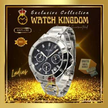Jam Tangan Wanita Ladies Alba Ori Chronograph Water Resistant Analog Quartz Bundar Kalender Tanggal