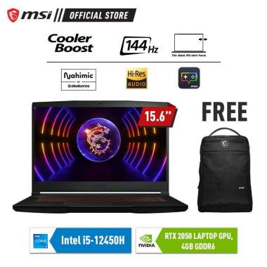 MSI THIN GF63 12UCX i5 12450H 8GB 512GB RTX2050 15.6 FHD 144HZ W11