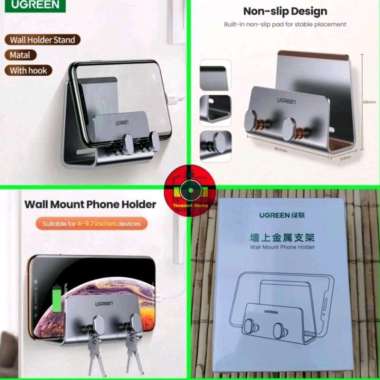 Wall Mount Phone Holder Ugreen 70584 Alumunium Dudukan HP Tablet di dinding