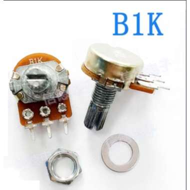 potentio B1K- B100K 1M 3-pin - shaft 15mm amplifier volume adjustable single potentiometer B1K