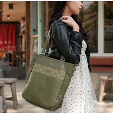 VERISH Helga Totebag - Tas Selempang Bahu Wanita Besar Muat Laptop Kulit Sapi Asli Original 100% Mot