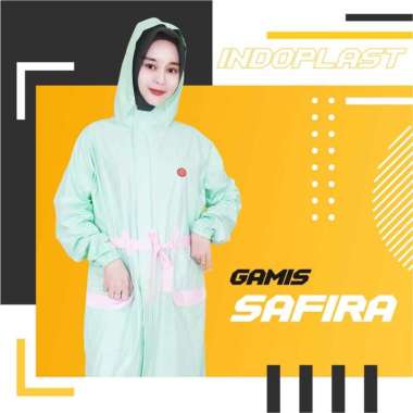Jas Hujan Gamis Safira Indoplast / Jas Hujan Gamis Rok Safira / Jas Hujan Model Terbaru Safira hijau
