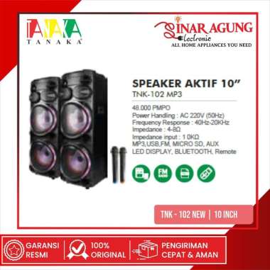 TANAKA TNK-102 | TNK102 NEW SPEAKER AKTIF 10 INCH MP3 GARANSI RESMI - BLACK