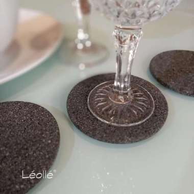 Tatakan Gelas Tatakan Tempat lilin Batu alam Peralatan Makan Hitam