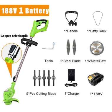 12V24V188V Mesin potong rumput b 188V green+1 Baterai