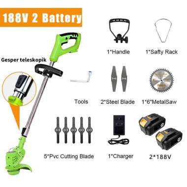 12V24V188V Mesin potong rumput b 188V green+2 Baterai