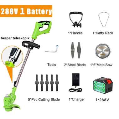 12V24V188V Mesin potong rumput b 288V green+1 Baterai